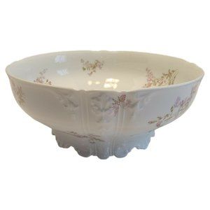 VINTAGE CH FIELD HAVILAND GDM LIMOGES  SERVING BOWL W/PINK FLORAL PATTERN FRANCE